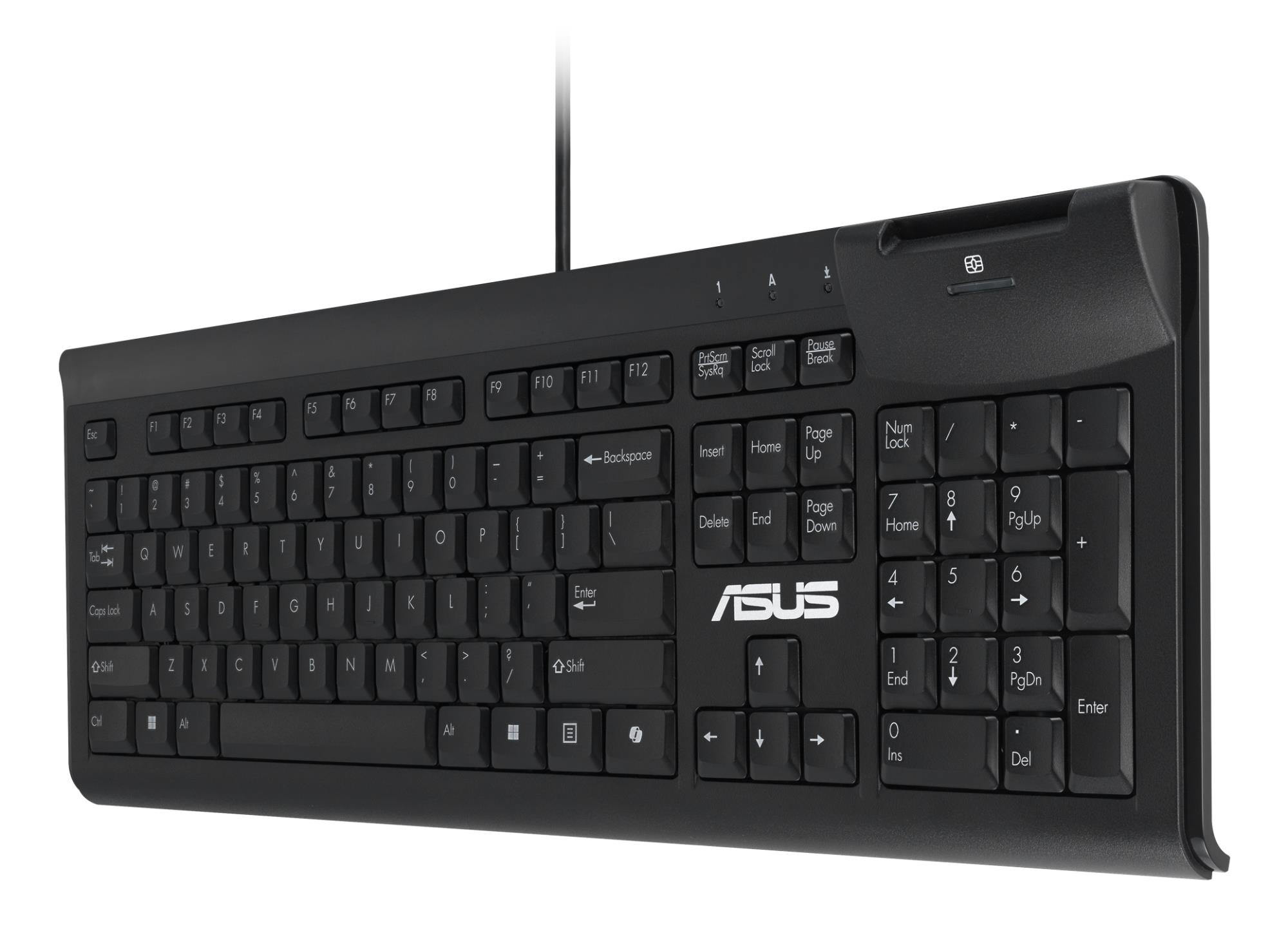 2266ddef-ebe1-480c-88f3-e6d44995c9f2 Asus KU100 | Smart Card Keyboard | Wired | US | Black