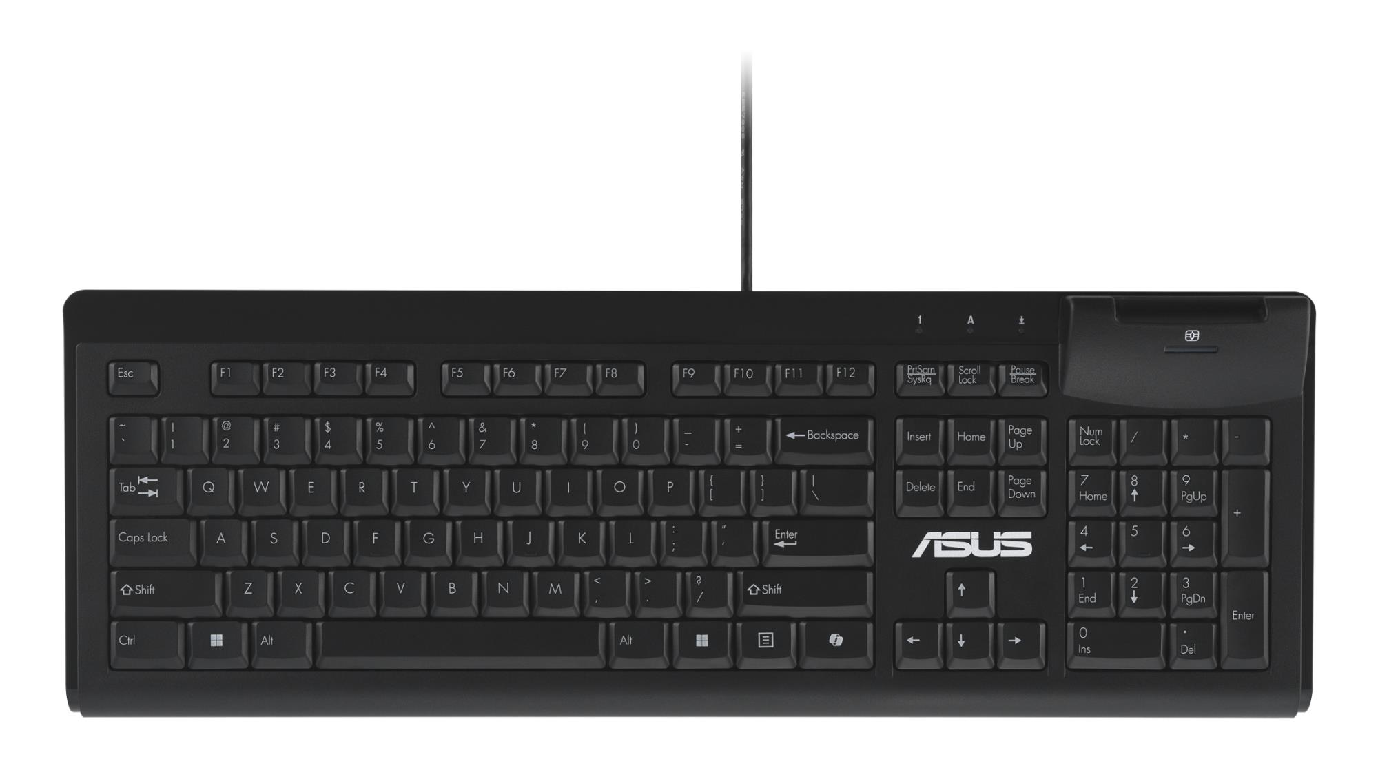 553a398b-33d6-4359-942c-1f3d028620d4 Asus KU100 klaviatūra su Smart Card skaitytuvu, juoda