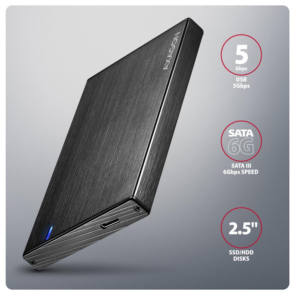 7d391749-8c45-41f2-9899-0ccda24b7a91-1 AXAGON EE25-XA6C USB-C 3.2 Gen 1 - SATA 6G 2.5" External ALINE Box