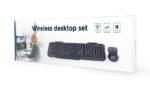 Gembird | Desktop Set | KBS-WM-02 | Keyboard and Mouse Set | Wireless | Mouse included | US | Black | USB | US | 450 g | Numeric keypad | Wireless connection