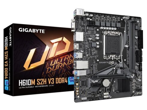 Mainboard GIGABYTE Intel H610 LGA1700 Micro-ATX Memory DDR4 Memory slots 2 1xPCI-Express 3.0 1x 1xPCI-Express 4.0 16x 1xM.2 1x15pin D-sub 1xHDMI 2xDisplayPort 4xUSB 2.0 2xUSB 3.2 1xPS/2 1xRJ45 3xAudio port H610MS2HV3DDR4