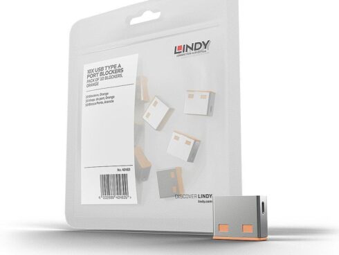 USB PORT BLOCKER 10PACK/ORANGE 40463 LINDY