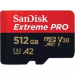 SanDisk 512GB microSDXC kortelė su adapteriu, šoninis vaizdas