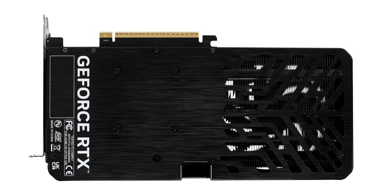 07af43c5-5f5d-419c-8be3-4a8be8cbd7aa Vaizdo plokštė PALIT NVIDIA GeForce RTX 5060 Ti, šoninis vaizdas su aušinimo sistema