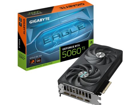 Graphics Card GIGABYTE NVIDIA GeForce RTX 5060 Ti 16 GB GDDR7 128 bit PCIE 5.0 16x GPU 2617 MHz Dual Slot Fansink 1xHDMI 3xDisplayPort GV-N506TEAGLEOC-16GD1.0