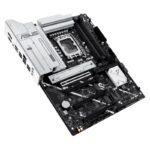 ASUS PRIME Z890-P motininė plokštė, šoninis vaizdas su jungtimis ir lizdais