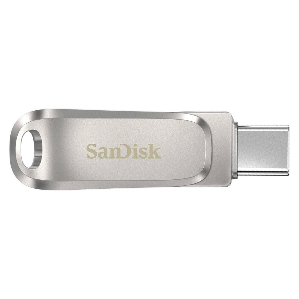 130f4a22-d9ba-4569-a99e-aacf2613e4fd USB-C atminties kortelė SanDisk 128GB, šoninis vaizdas