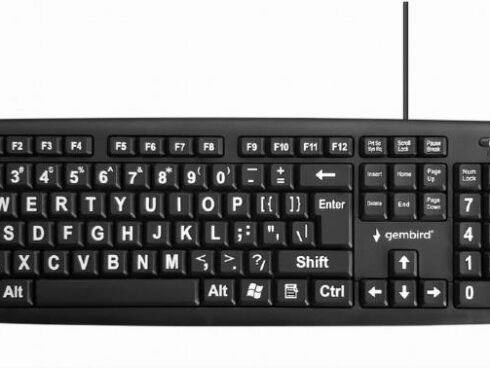 KEYBOARD STANDART USB ENG BIG/LETT. BLACK KB-US-103 GEMBIRD