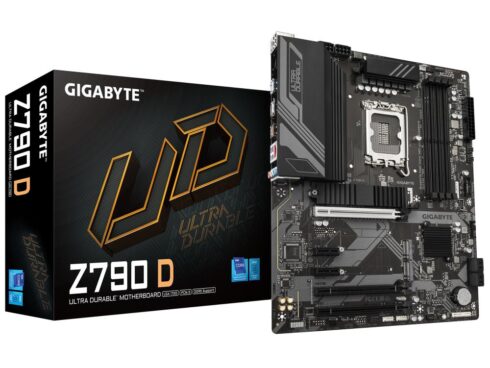 Mainboard GIGABYTE Intel Z790 LGA1700 ATX Memory DDR5 Memory slots 4 2xPCI-Express 3.0 1x 1xPCI-Express 3.0 16x 1xPCI-Express 4.0 4x	 1xPCI-Express 5.0 16x 3xM.2 1xHDMI 1xDisplayPort 2xUSB 2.0 5xUSB 3.2 1xUSB-C 1xPS/2 1xRJ45 3xAudio port Z790D