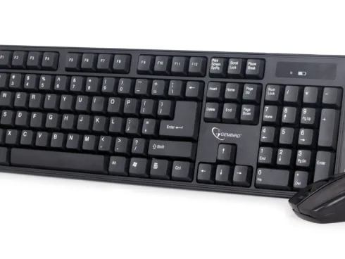Gembird | Keyboard and mouse | KBS-W-01 | Keyboard and Mouse Set | Wireless | Mouse included | Batteries included | US | Black | 390 g | Numeric keypad