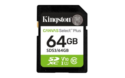 Kingston Canvas Select Plus 64 GB SD kortelė su 100 MB/s skaitymo greičiu