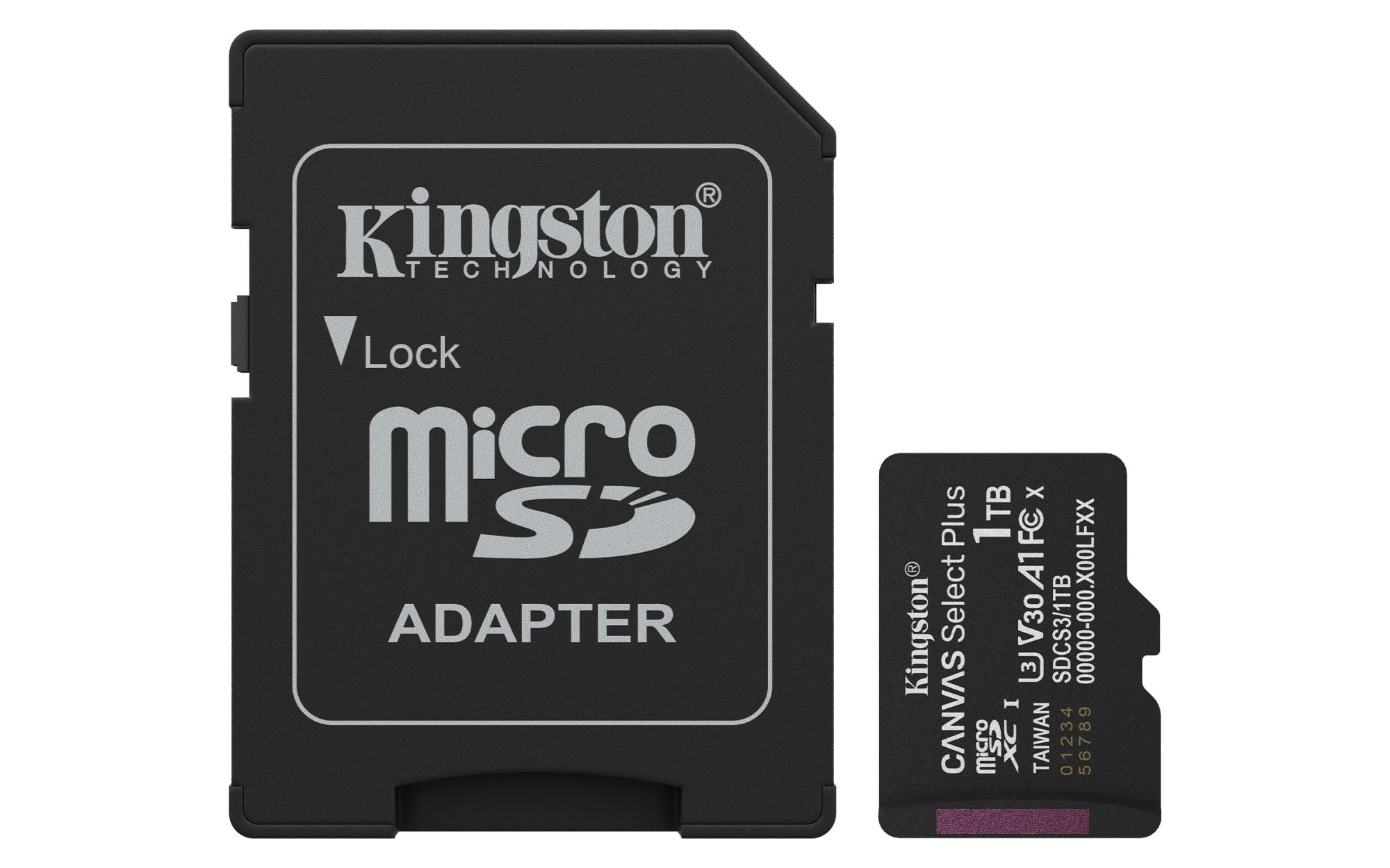 28d8a551-cb38-4a3e-9792-6e78ab56f4e9 Kingston Canvas Select Plus 1000 GB microSD kortelė, Class 10, UHS-I