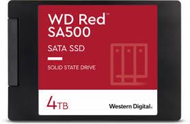 SSD WESTERN DIGITAL Red SA500 4TB SATA 3.0 Write speed 520 MBytes/sec Read speed 560 MBytes/sec 2,5" TBW 500 TB MTBF 1750000 hours WDS400T2R0A