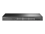 Komutatorius TP-LINK SG3428X, matomas iš šono, su SFP+ jungtimis