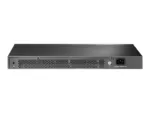 TP-LINK SG3428X komutatorius, šoninis vaizdas su SFP+ jungtimis