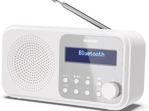 Sharp DR-P420(WH) Tokyo Portable Digital Radio, FM/DAB/DAB+, Bluetooth 5.0, USB or Battery Powered, Snowy White | Sharp | Tokyo Portable Digital Radio | DR-P420(WH) | Bluetooth | White