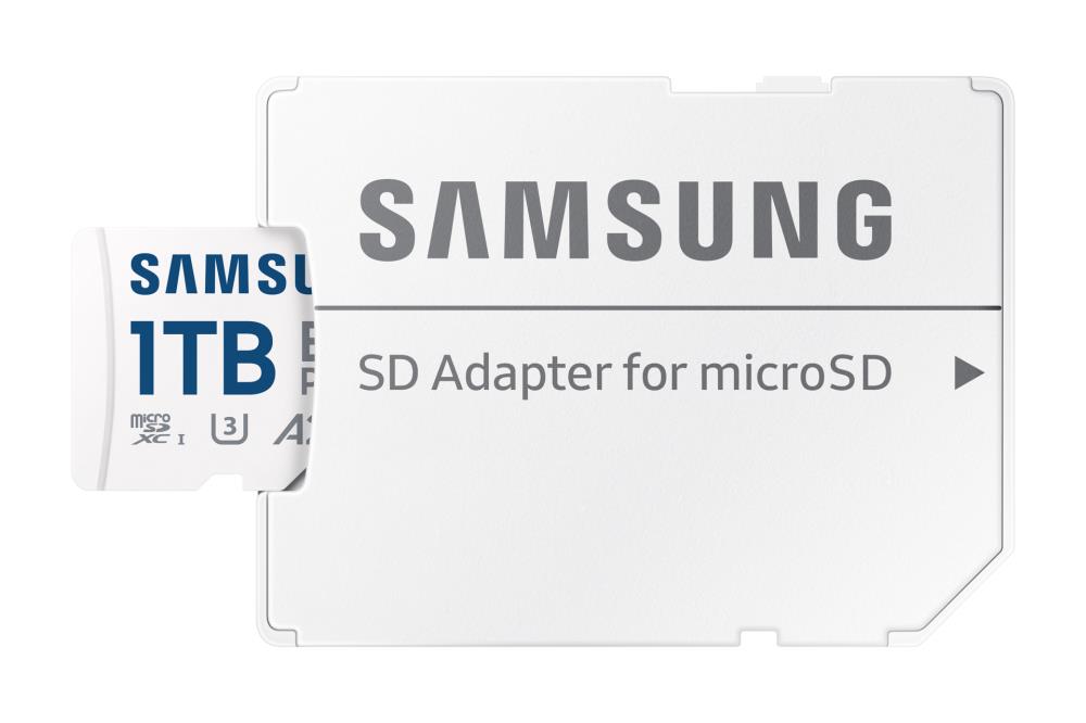 3f7ab45d-b36f-438d-bea8-d85714629ab5 SAMSUNG EVO+ 1TB microSDXC kortelė su V30 klasifikacija, iš šono