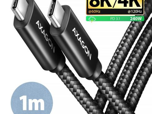 CABLE USB-C TO USB-C 1M 240W/8K BLACK BUCM4X-CM10AB AXAGON