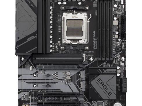 Mainboard GIGABYTE AMD B650 SAM5 ATX Memory DDR5 Memory slots 4 1xPCI-Express 16x 3xPCI-Express 3.0 16x 3xM.2 1xHDMI 1xDisplayPort 1xAudio-In 1xAudio-Out 1xMicrophone 6xUSB 2.0 2xUSB 3.2 1xUSB-C 1xPS/2 1xRJ45 B650EAGLE