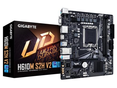 Mainboard GIGABYTE Intel H610 LGA1700 Micro-ATX Memory DDR5 Memory slots 2 1xPCI-Express 3.0 1x 1xPCI-Express 4.0 16x 1xM.2 1x15pin D-sub 1xHDMI 2xDisplayPort 4xUSB 2.0 2xUSB 3.2 1xPS/2 1xRJ45 3xAudio port H610MS2HV21.0