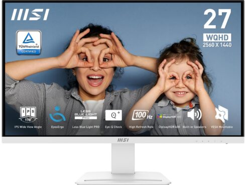 LCD Monitor MSI PRO MP273QW E2 27" Business Matte 2560x1440 16:9 100Hz 1 ms Speakers Colour White PROMP273QWE2