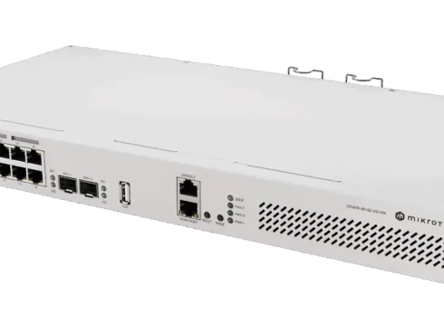 MikroTik | Cloud Router Switch with RouterOS L5, racmount case | CRS418-8P-8G-2S+RM