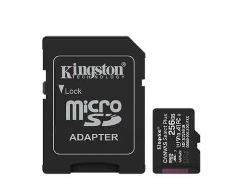 Kingston Canvas Select Plus | 256 GB | microSD | Flash memory class Class 10, UHS-I, U1/U3, video class 10/30, A1