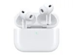 AirPods Pro 3 ausinės su įkrovimo dėžute, matomos iš šono