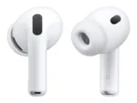 AirPods Pro 3 ausinės su įkrovimo dėžute, matomos iš šono