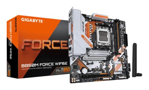 Gigabyte B850M FORCE WIFI6E su AM5 procesoriaus lizdu ir DDR5 atmintimi