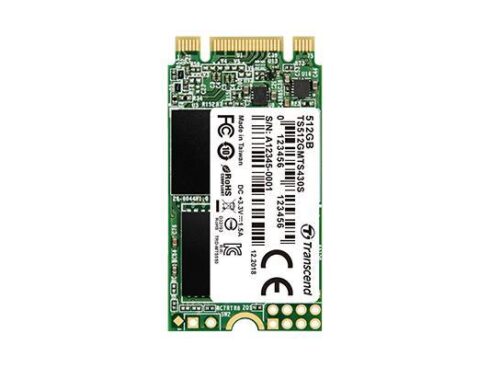 SSD TRANSCEND 430S 256GB M.2 SATA 3.0 TLC Write speed 400 MBytes/sec Read speed 530 MBytes/sec MTBF 1000000 hours TS256GMTS430S