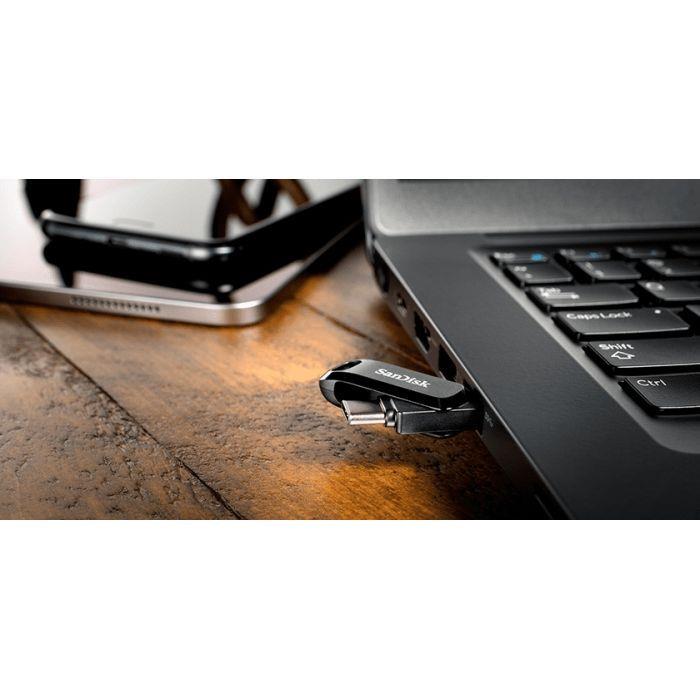 4cd4f53b-8405-4cd4-8ae4-29a40d457d99 USB-C atminties kortelė SanDisk Ultra Dual Drive Go 64GB, šoninis vaizdas