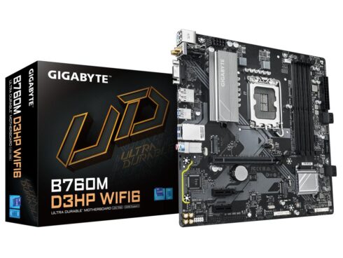Mainboard GIGABYTE Intel B760 Express LGA1700 Micro-ATX Memory DDR5 Memory slots 4 2xPCI-Express 3.0 1x 1xPCI-Express 4.0 16x 2xM.2 1x15pin D-sub 1xHDMI 1xDisplayPort 2xUSB 2.0 3xUSB 3.2 1xUSB-C 1xPS/2 1xRJ45 3xAudio port B760MD3HPWIFI61.0