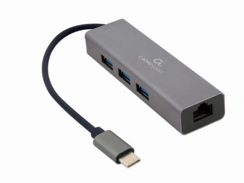 I/O ADAPTER USB-C TO LAN RJ45/USB HUB A-CMU3-LAN-01 GEMBIRD