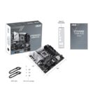Motininė plokštė ASUS PRIME Z790M-PLUS su atidarytu pakuotės dėklu