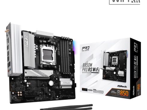 Mainboard ASROCK AMD B850 SAM5 Micro-ATX Memory DDR5 Memory slots 4 1xPCI-Express 4.0 4x	 1xPCI-Express 5.0 16x 1xM.2 1xHDMI 1xDisplayPort 1xAudio-In 1xAudio-Out 1xMicrophone 4xUSB 2.0 3xUSB 3.2 1xUSB-C 1xRJ45 B850MPRORSWIFI