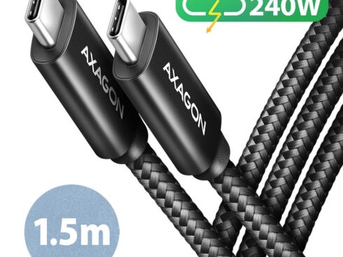 CABLE USB-C TO USB-C 1.5M 240W/BRAID BLK BUCM2-CM15AB AXAGON