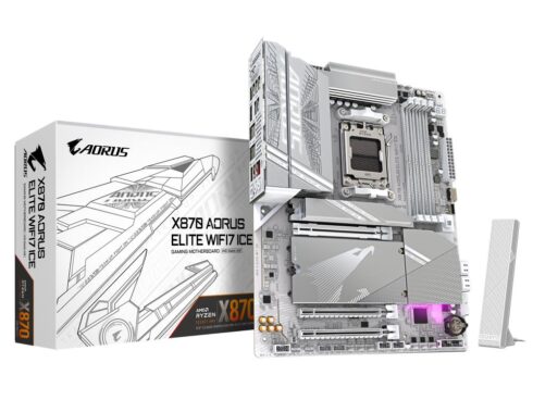Mainboard GIGABYTE AMD X870 SAM5 ATX Memory DDR5 Memory slots 4 1xPCI-Express 3.0 2x 1xPCI-Express 4.0 4x	 1xPCI-Express 5.0 16x 4xM.2 1xHDMI 4xUSB 2.0 6xUSB 3.2 2xUSB-C 1xOptical S/PDIF 1xRJ45 2xAudio port X870EAELITEWF7ICE1.2
