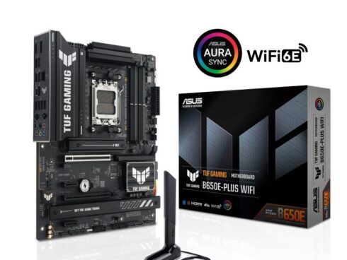 Mainboard ASUS AMD B650 SAM5 ATX Memory DDR5 Memory slots 4 1xPCI-Express 4.0 1x 1xPCI-Express 4.0 16x 1xPCI-Express 5.0 16x 3xM.2 1xHDMI 1xDisplayPort 6xUSB 2.0 3xUSB 3.2 1xUSB-C 1xRJ45 3xAudio port TUFGAMINGB650EPLUSWIFI
