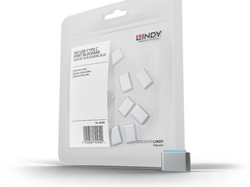USB PORT TYPE-C BLOCKER 10PACK/BLUE 40466 LINDY