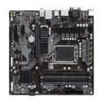 Motininė plokštė GIGABYTE B760MDS3HDDR4, šoninis vaizdas su jungtimis