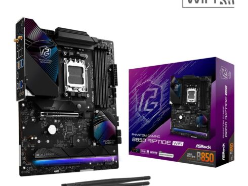 Mainboard ASROCK AMD B850 SAM5 ATX Memory DDR5 Memory slots 4 1xPCI-Express 4.0 16x 1xPCI-Express 5.0 16x 1xM.2 1xHDMI 1xAudio-In 1xAudio-Out 8xUSB 2.0 9xUSB 3.2 3xUSB-C 1xOptical S/PDIF 1xRJ45 B850RIPTIDEWIFI