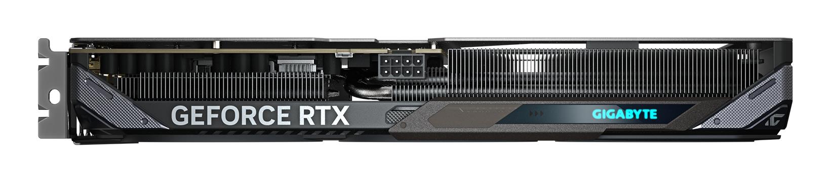 7aa77975-5e1a-42ca-b310-1d852f1d81ea Vaizdo plokštė GIGABYTE NVIDIA GeForce RTX 5060 Ti, šoninis vaizdas