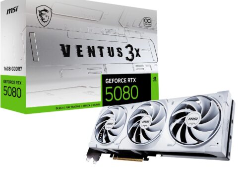 Graphics Card MSI NVIDIA GeForce RTX 5080 16 GB GDDR7 256 bit PCIE 5.0 16x Dual Slot Fansink 1xHDMI 3xDisplayPort 508016GVEN3XOCWHITE