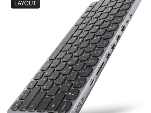 KEYBOARD + I/O HUB 9IN1/0.6M HMC-KB-CRL AXAGON