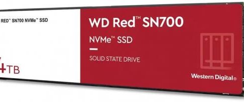SSD WESTERN DIGITAL Red SN700 4TB M.2 NVMe Write speed 3100 MBytes/sec Read speed 3400 MBytes/sec TBW 5100 TB WDS400T1R0C