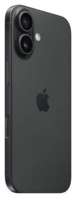 iPhone 16 su 128GB juodos spalvos, šoninis vaizdas