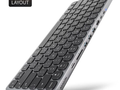 KEYBOARD + I/O HUB 9IN1/0.6M HMC-KB-US AXAGON