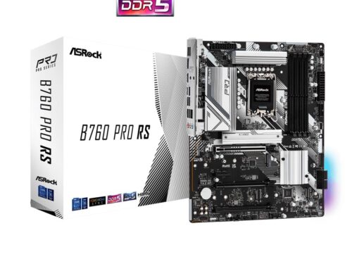 Mainboard ASROCK Intel B760 Express LGA1700 ATX Memory DDR5 Memory slots 4 1xPCI-Express 3.0 1x 1xPCI-Express 3.0 16x 1xPCI-Express 4.0 16x 1xPCI-Express 5.0 16x 3xM.2 1xHDMI 1xDisplayPort 2xUSB 2.0 5xUSB 3.2 1xUSB-C 1xRJ45 3xAudio port B760PRORS