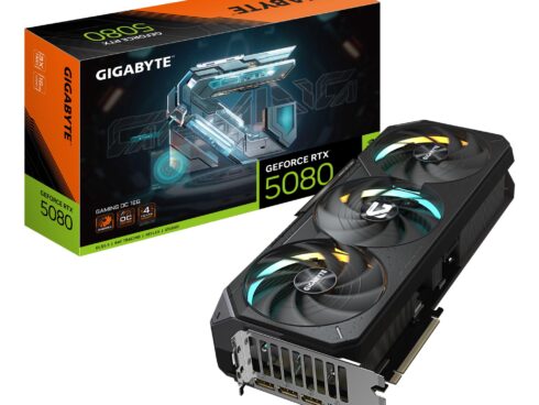 Graphics Card GIGABYTE NVIDIA GeForce RTX 5080 16 GB GDDR7 256 bit PCIE 5.0 16x GPU 2617 MHz Triple slot Fansink 1xHDMI 3xDisplayPort GV-N5080GAMINGOC-16GD